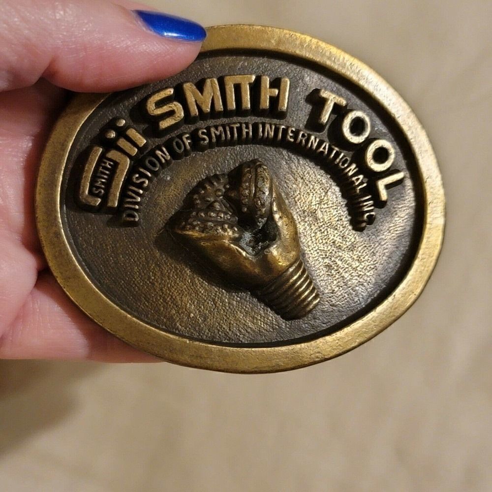 NEW Vintage Brass 3D Drill Bit Sii Smith Tool Oilfield Oilpatch Belt Buckle